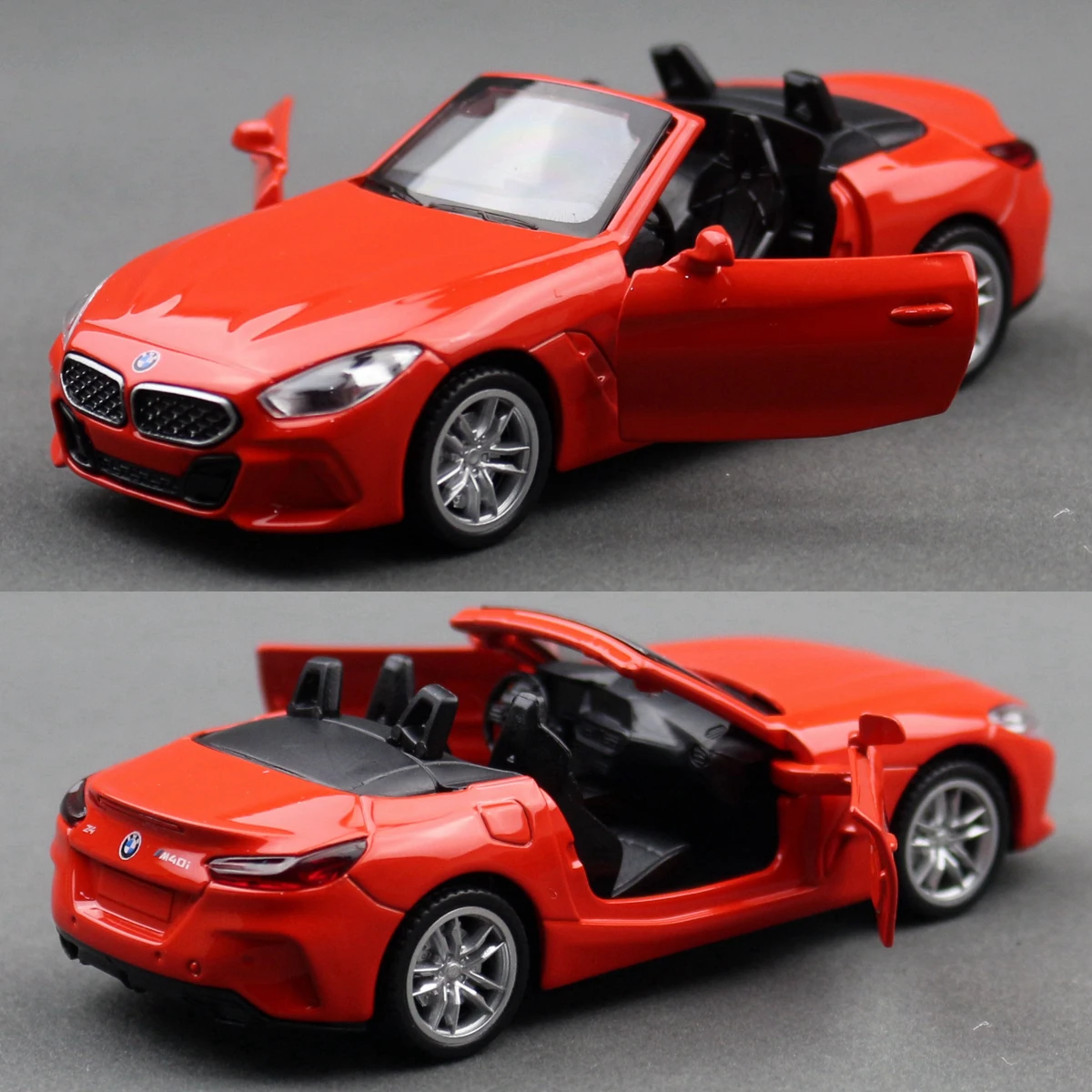 1/38 BMW Z4 M40i Toy Car Model Diecast Metal Convertible Miniature Pull Back Collection Doors Openable Gift For Children Boys