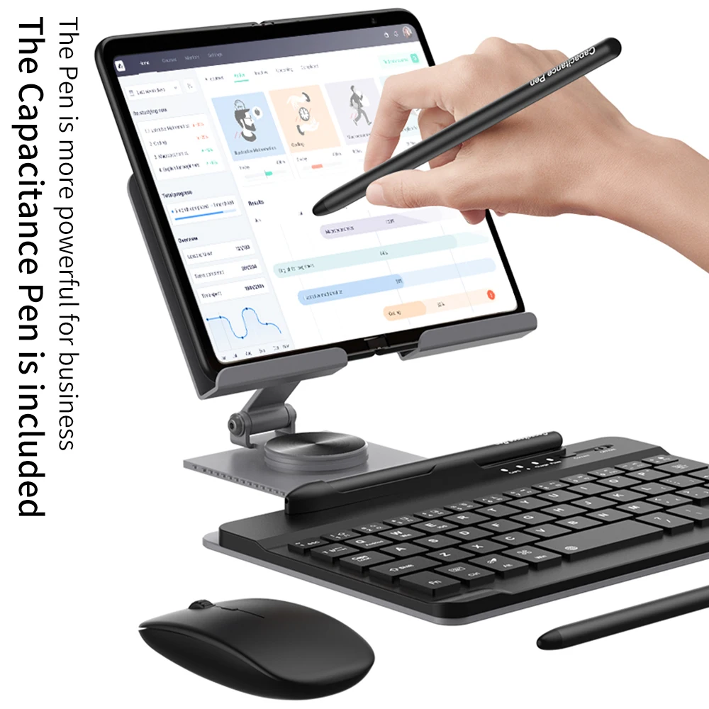 Portable Wireless Keyboard With Stand For Samsung Galaxy Z Fold 6 5 Keyboard and Mouse 360 Rotating Folding Stand Case With Pen