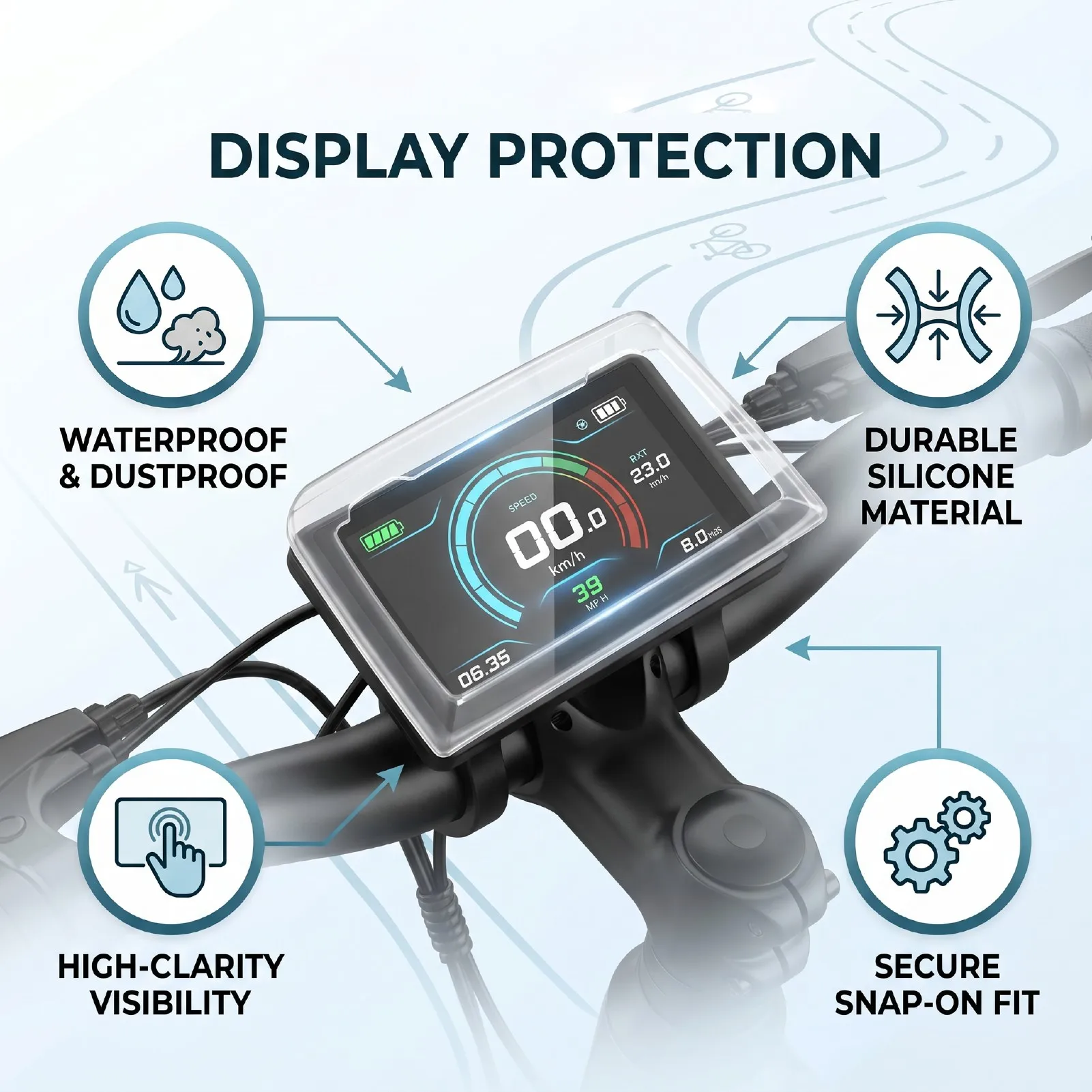 Electric Bike Screen Cover Fit for SW900 LCD Display Silicone Water Proof Clear Speedometer Protective Case view 6