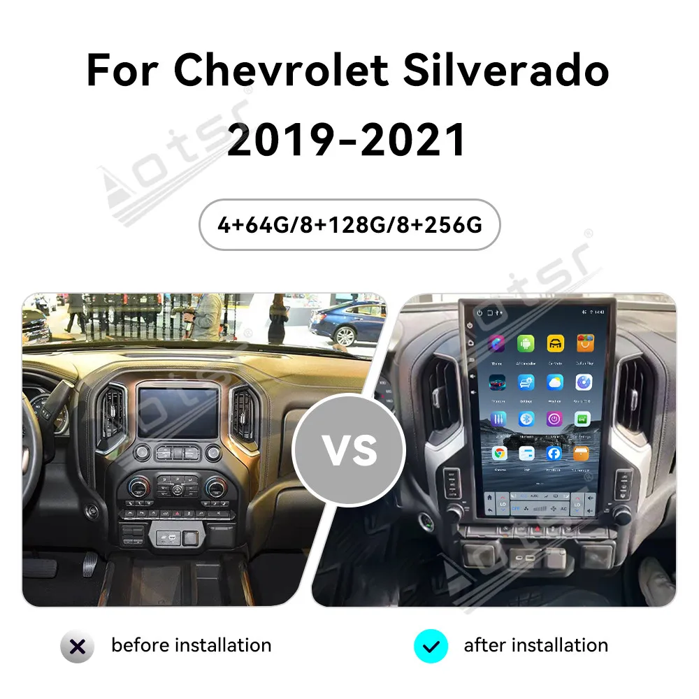 Car Accessories Panel Android 13.0 Touching Screen Car Radio For Chevrolet Silverado 2019- 2012 GPS Navigation Stereo Head Unit