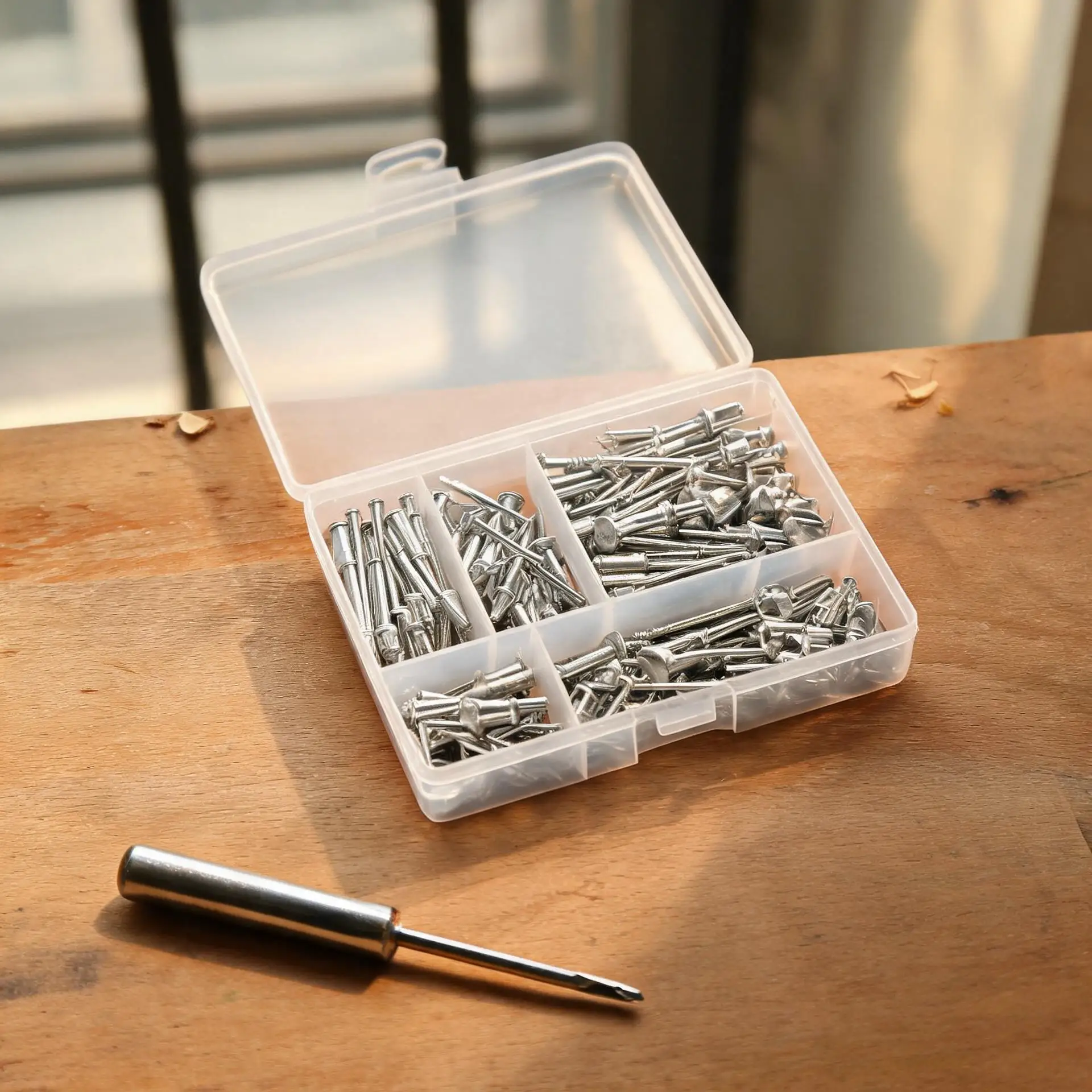 120pcs Blind Rivets Aluminum M3.2 M4 Dome Head Blind Pop Rivets Assorted Set Rivet Kit Nail Pull For Furniture Assortment Kit