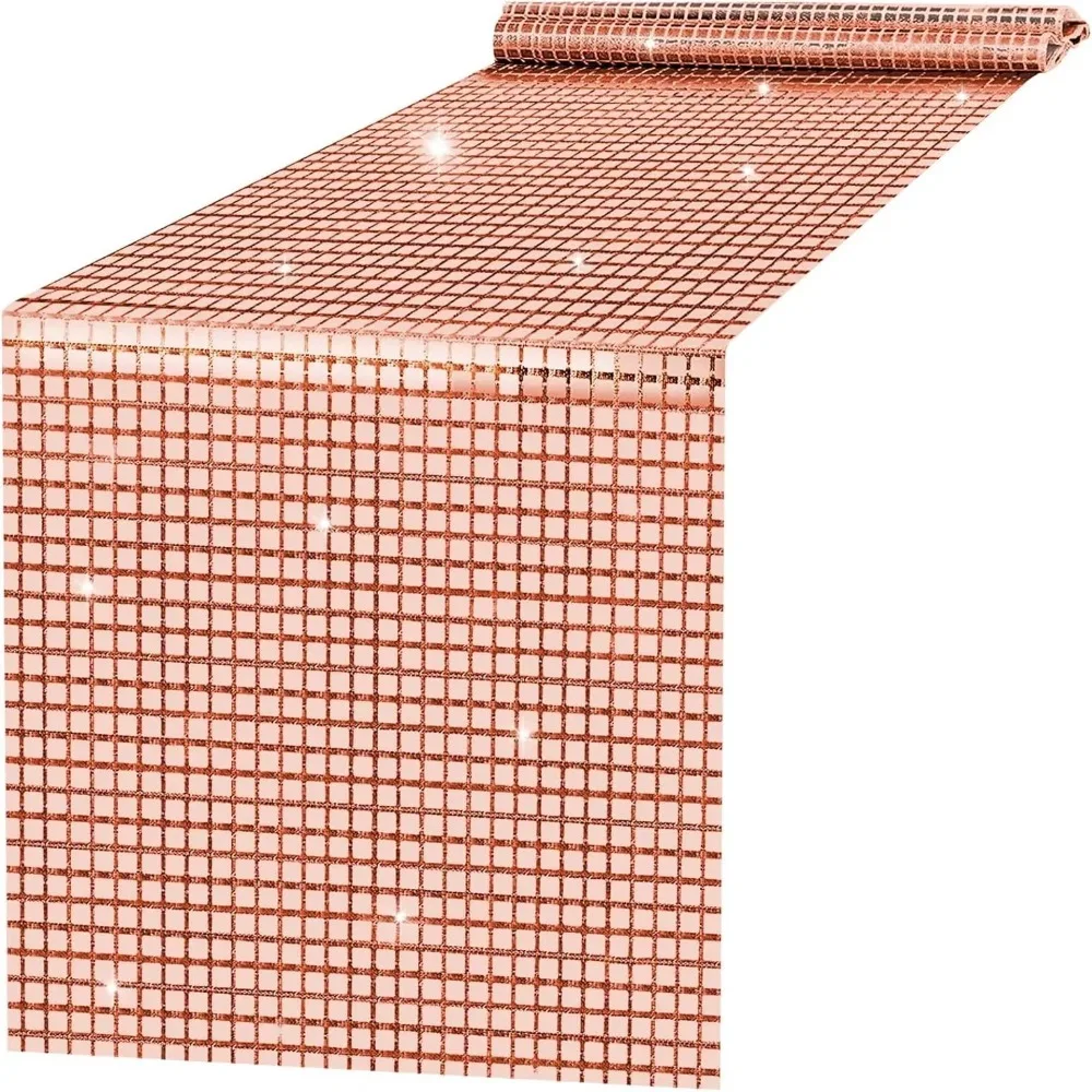 

Unique Glitter Disco Table Runner Sequin European Style Tablecloth Mirror Design Table Cover Wedding