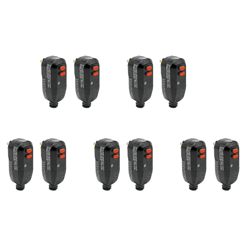 A44T US Plug,10 Pcs GFCI Plug Replacement 3 Prong, Auto Reset 15Amp Listed Ground Fault Circuit Interrupter Adapter