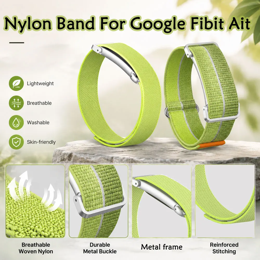 Nylon Wrist Band Metal Frame for Google Fitbit Air Unisex Soft Light Breathable Wrist Bracelet for Google Fitbit Air Replacement