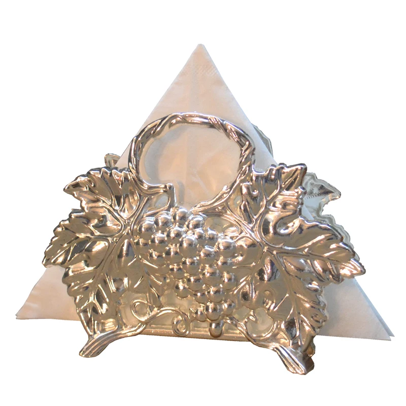 

Boutique grape pattern European tissue holder, premium silver-plated metal tissue holder, napkin seat home accessories
