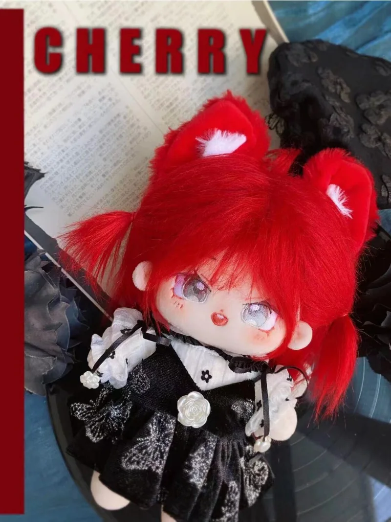 20cm Red Hair Cotton Doll Big Ear Cartoon Anime Game Kawaii Plush Toys,Naked Doll,Fans Collection Birthday Gifts For Girlfriends