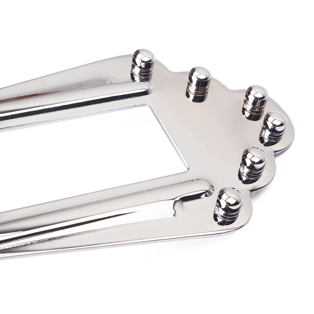 

Ga419 6 String Jazz Bridge Tailpiece Silver Adjustable Height Trapezoidal Design Compatible Electric Acoustic Folk Guitar