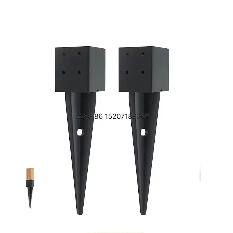 Wmwmnu Heavy Duty Fence Post Anchor Ground Spike Metal Powder Coated Fence Stakes for Outdoor Garden Yard