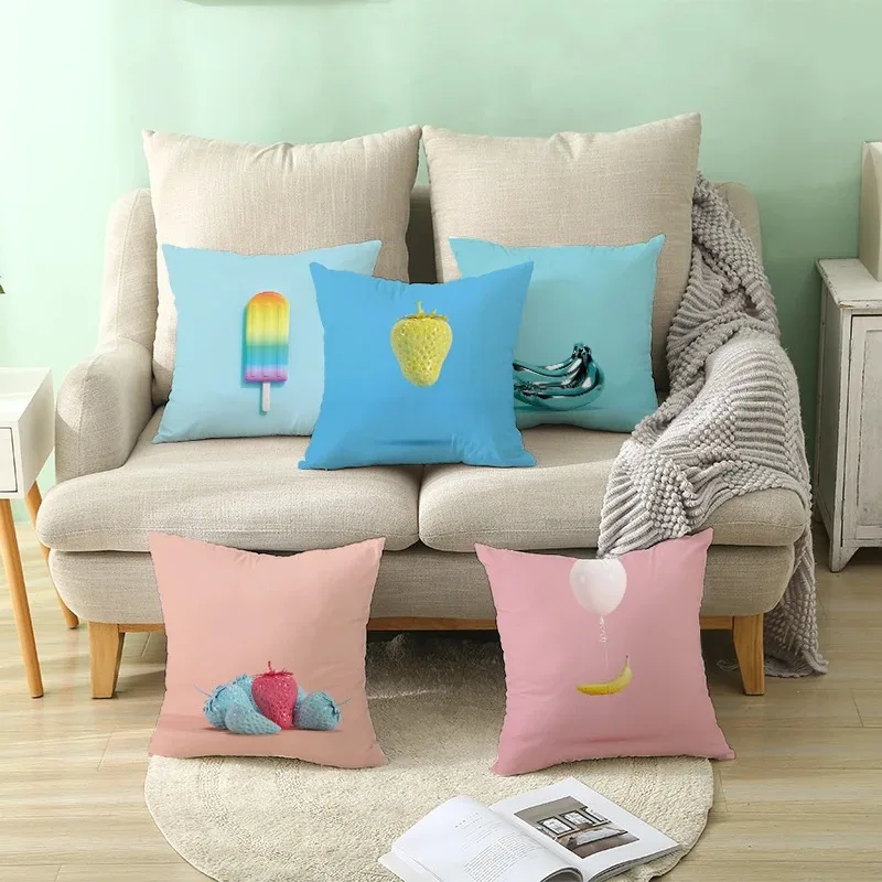 

Creative Simplicity Art Cushion Decor Pillowcases Cover Fruit Balloon Throw Pillow Case Sofa Chair Living Room Home Peach Skin
