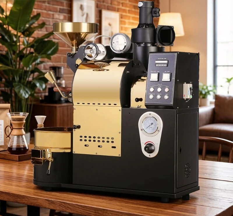 Easy Operation 1kg 2kg 3kg Tabletop Coffee Bean Roaster Machine Smart Gas Electric Coffee Roasting for Shop