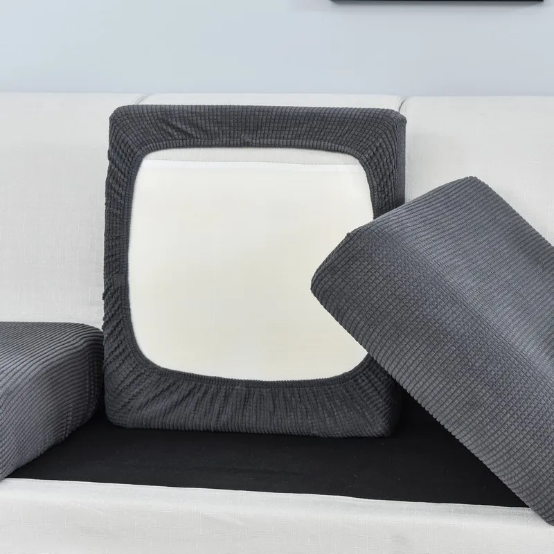 Verdickter, elastischer Sofabezug für das Wohnzimmer, einfarbiger Möbelschutz, Sofakissenbezug, abnehmbarer Sofabezug. – Detail 9