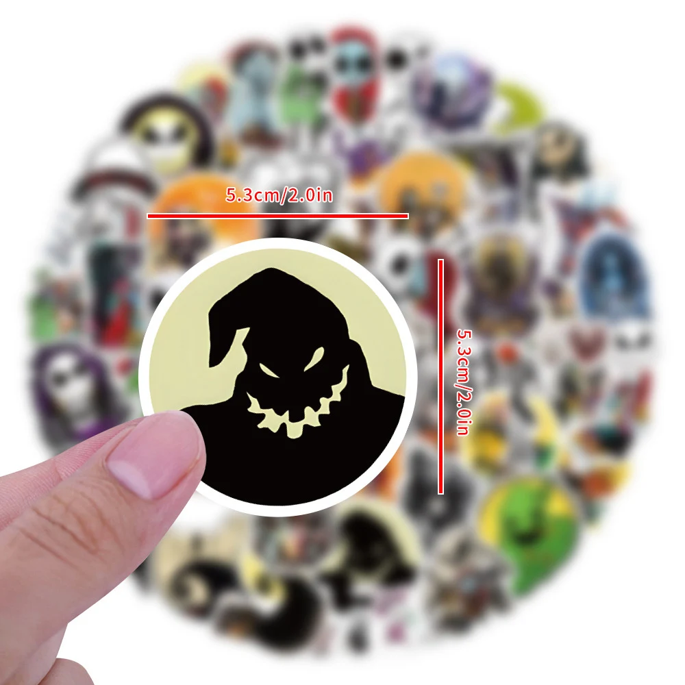 10/30/60pcs Disney The Nightmare Before Christmas Stickers Horror Halloween Cartoon Sticker Phone Luggage Diary Decals Kids Toy