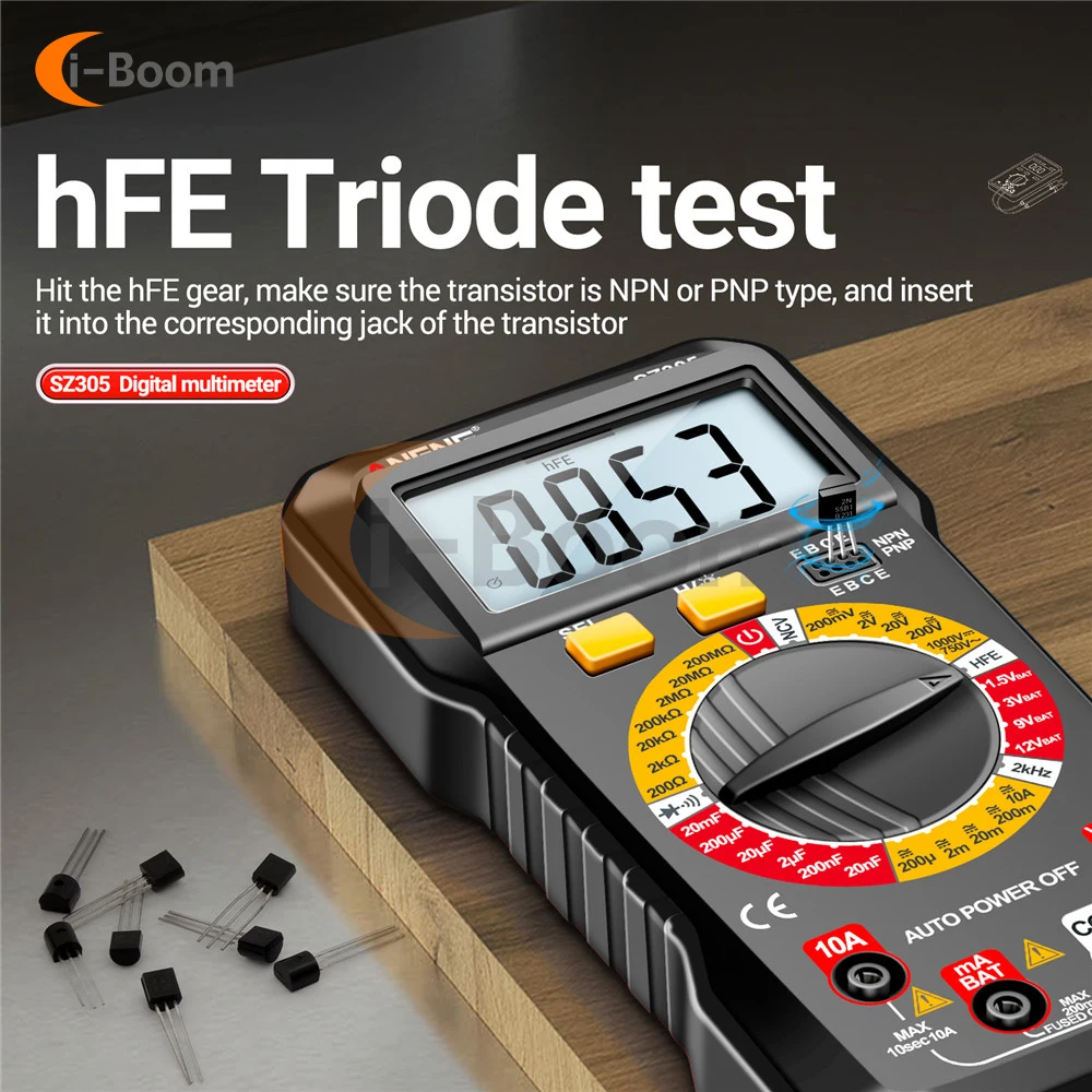 Multimeter Volt Ohm Amp Meter Autoranging For AC / DC Current Voltage Resistance Frequency Tester Electrotechnical Meters