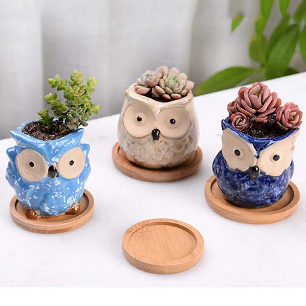 Gift Planters Pot Stander Succulents Bonsai Holder Bamboo Wood Tray Flowerpot Base Round Square Hexagon Rectangle