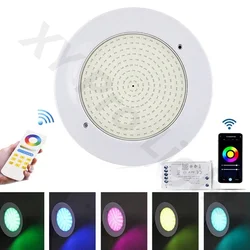 Luz conduzida da piscina 12w/18w parede subaquática pendurado sem abertura 25w/35w/paisagem exterior iluminação app controle remoto