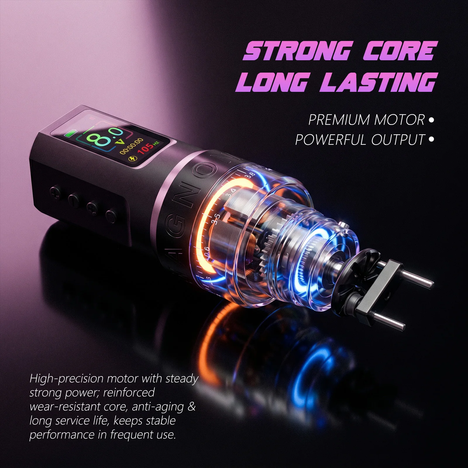 XNET ZP Rotary Tattoo Machine Wireless Tattoo Pen Adjustable Stroke 2.0-4.2mm Aluminum Body 1600mAh Battery For Tattoo Art