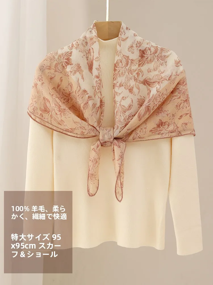 Echarpe-en-pure-laine-pour-femme-grande-taille-protection-multifonctionnelle-pour-le-cou-printemps-ete-automne-hiver-motif-floral