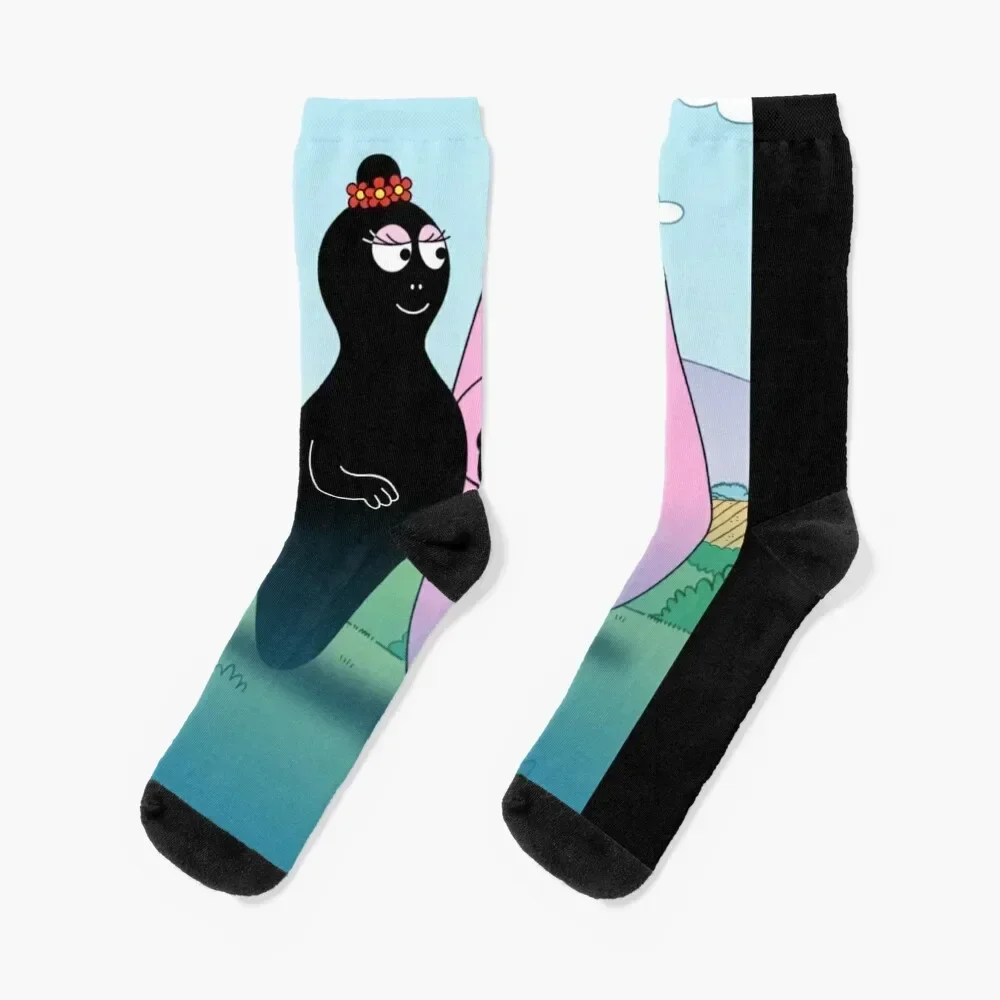 

FUNNY BARBAPAPA -CUTE Barbamama Socks japanese fashion bright garter crazy Stockings man Women Socks Men's
