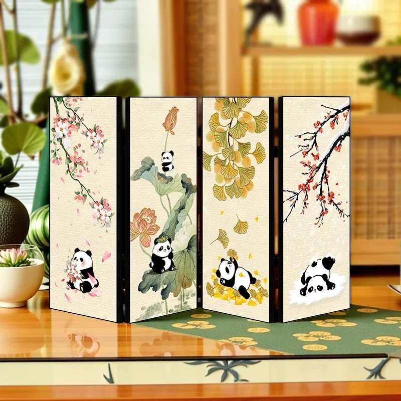 New Chinese panda small screen desktop ornament entrance tea room living room  decorative special gifts