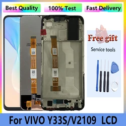 Original Display For VIVO Y33s V2109 Full With Frame LCD Touch Screen Digitizer Assembly Frontal  Replacement Parts 6.58