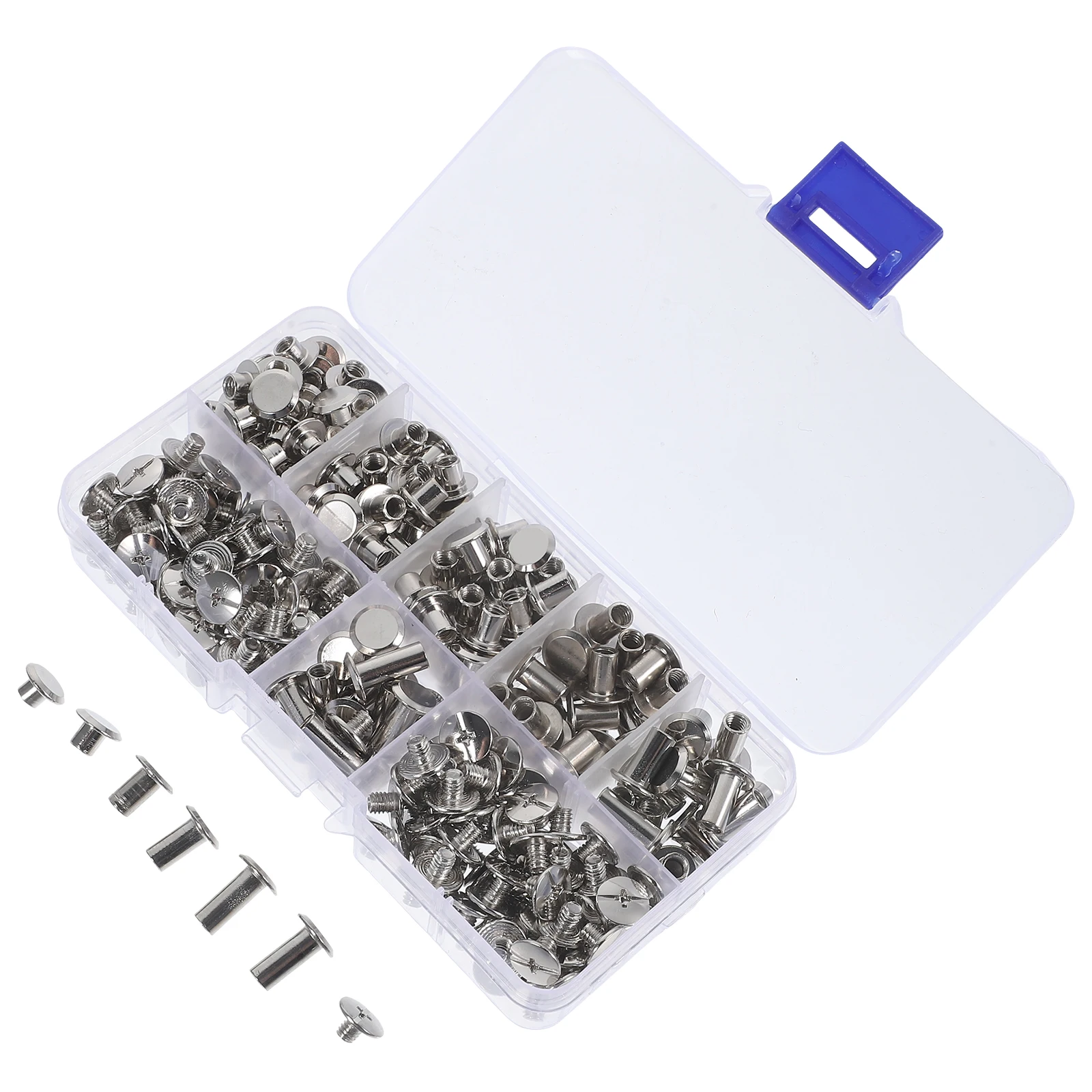 

Metal Button Kit Silver Round Rivets Spikes Clothing Studs Crafting Flat Head Garment Hat Bag Decoration Non