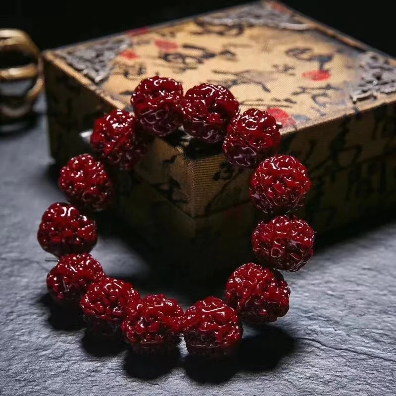 

Nepal Rudraksha Sub Machine Brushed Patina Bracelet Men and Women Jadified 5 Mukhi Cultural Artifact Prayer Beads