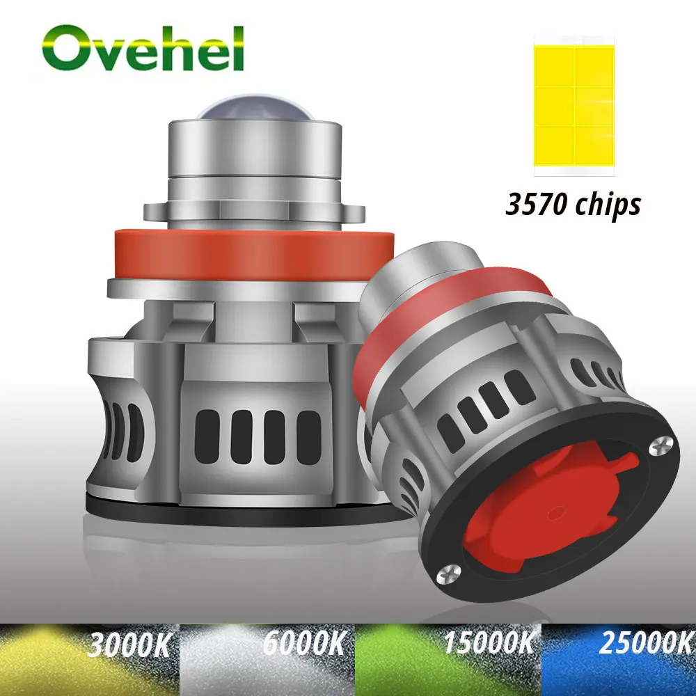 

OVEHEL H8 H9 H7 Car LED H11 9005 HB3 9006 HB4 Canbus Fog Bulbs 6000K 3000K 8000K Auto Fog Lamp Day Running Light 80W 12V