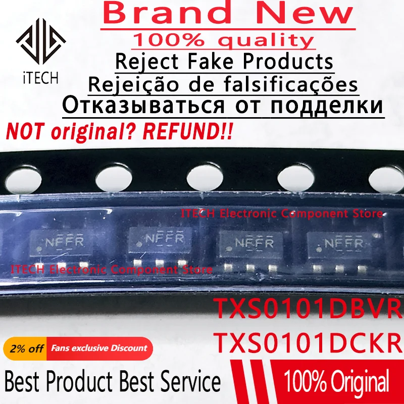 10pcs/lot Original TXS0101DBVR TXS0101D NFFR NFFF SOT-23-6 TXS0101DCKR TXS0101D 2G0 SC-70-6 New and Genuine Chips Ic