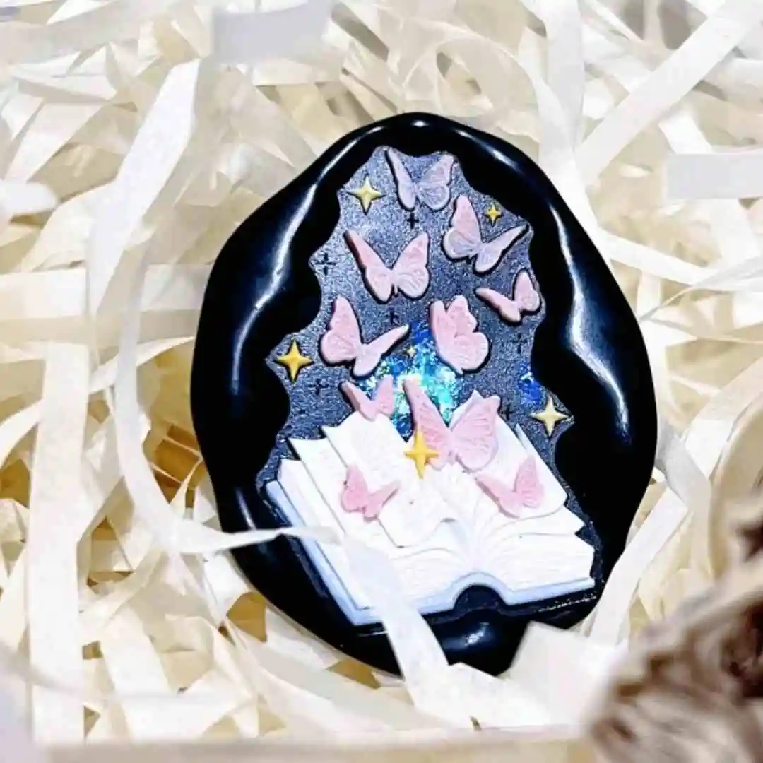 ใหม่ Lacquer Seal Head Rose น่ารักซ่อมตะขอพันกระดาษเครนบรรเทาขนมปัง Alien Series บัญชีมือแสตมป์ของเล่น