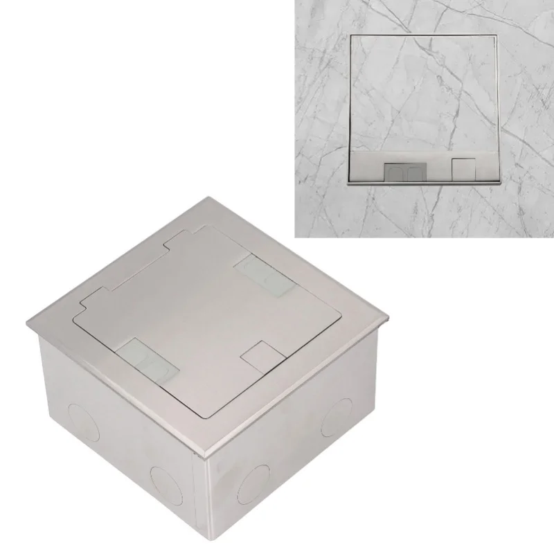 Recessed Floor Outlet 2500W 16A 2 Sockets 1 USB 1 Computer Port Embedded Floor Power Outlet