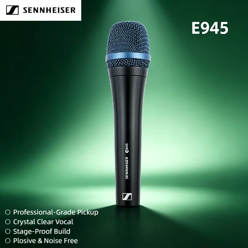 

Динамические микрофоны Sennheiser E945, двойной комплект, суперкардиоидные, для живого вокала, проводные, профессиональные, для сцены, для певцов, набор из 3 штук, премиум-класса