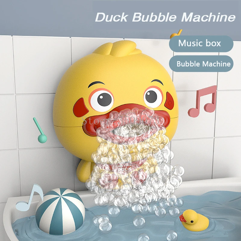 Baby Electronic Bubble Duck Water Game Bubble Maker Pool Swimming Bathtub Soap Machine Bathroom Toys for Children Kids