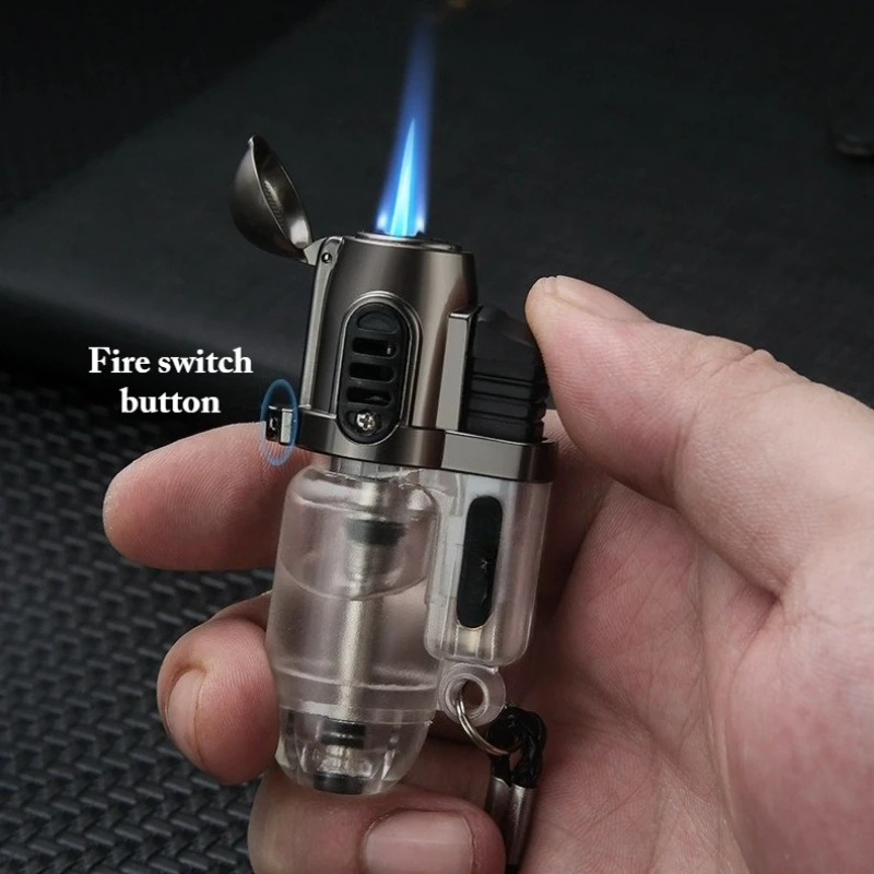 

Portable Mini Windproof Direct Blue Flame Small Spray Gun Butane Inflatable Outdoor Barbecue Cigar Lighter Cigarette Accessories
