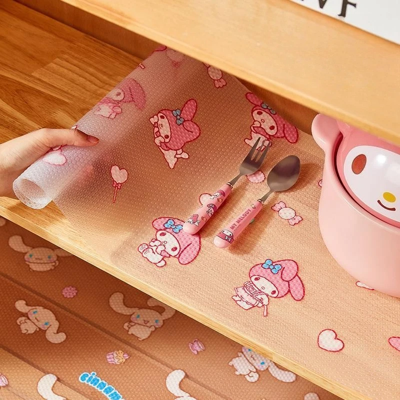 Anime Cinnamoroll Cartoon Moisture Proof Paper My Melody Anti Slip Removable for Cabinet Kitchen Shelf Shoe Closet Home Toys view 5