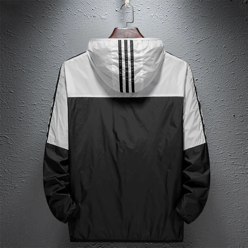 Windbreaker Mens Jacket Custom Logo Outdoor Sports Jacket Autumn Hooded Windproof Sports Jacket