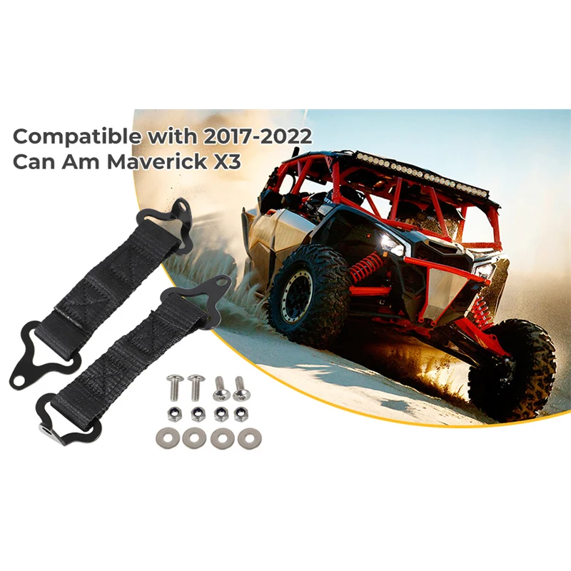 Tali pintu untuk Can-Am Maverick X3 Max 2017 2018 2019 2020 2021 2022 4x4 DS XMR XRC Turbo DPS Kit tali pembatas pintu mobil