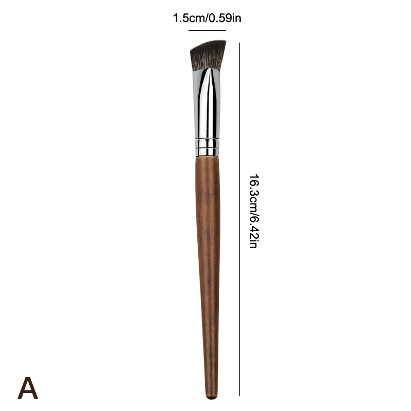 Triangle Premium Contour Blusher Brushes Flawless Under Eye Dense Face Makeup Brush Wooden Handle Foundation Concealer Brush