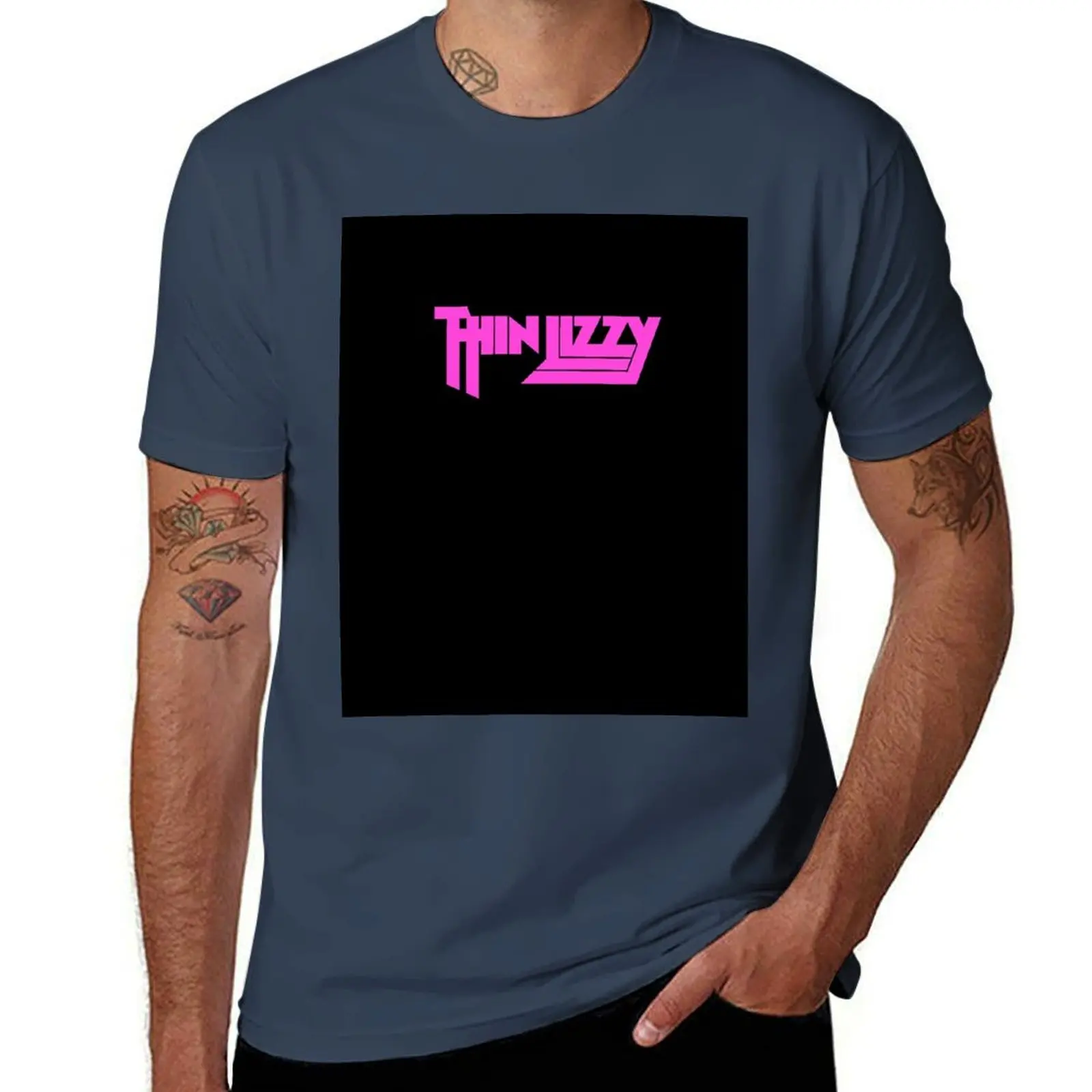 

Thin Lizzy T-Shirt man t shirt cotton cotton tshirt 100% man t shirts cotton T-Shirt