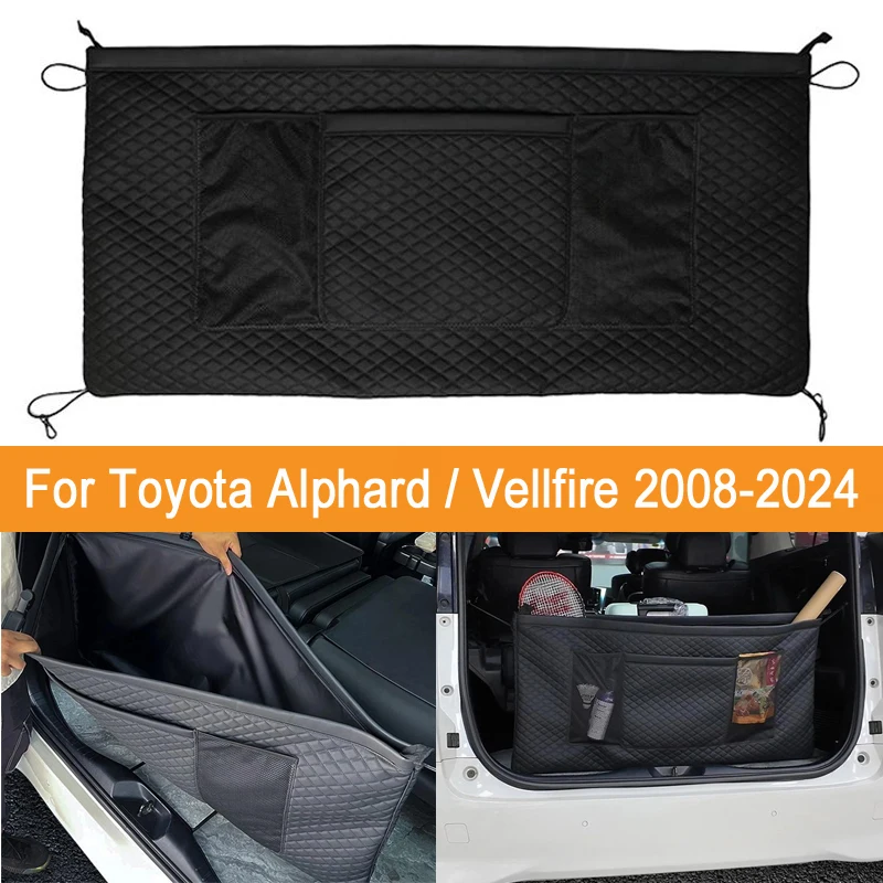

105x52cm Сумка для хранения багажника для Toyota Alphard / Vellfire 2008-2024, складная сумка-органайзер из микрофибры для автомобиля, фиксированная сумка-органайзер