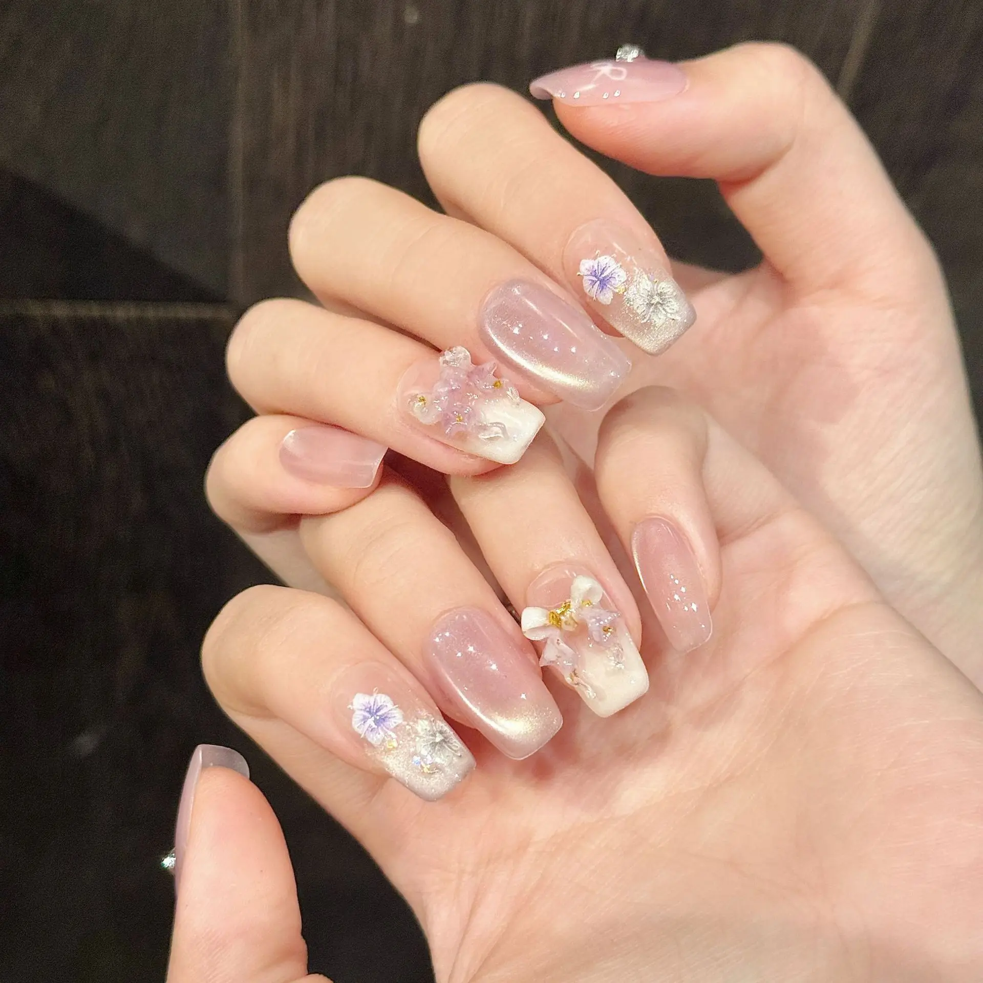 10 قطعة الصحافة اليدوية على الأظافر الحلو الوردي القط العين وهمية مسمار نصائح قابلة لإعادة الاستخدام يمكن ارتداؤها فتاة حلوة ثلاثية الأبعاد القوس تصميم الأظافر الكورية كاذبة