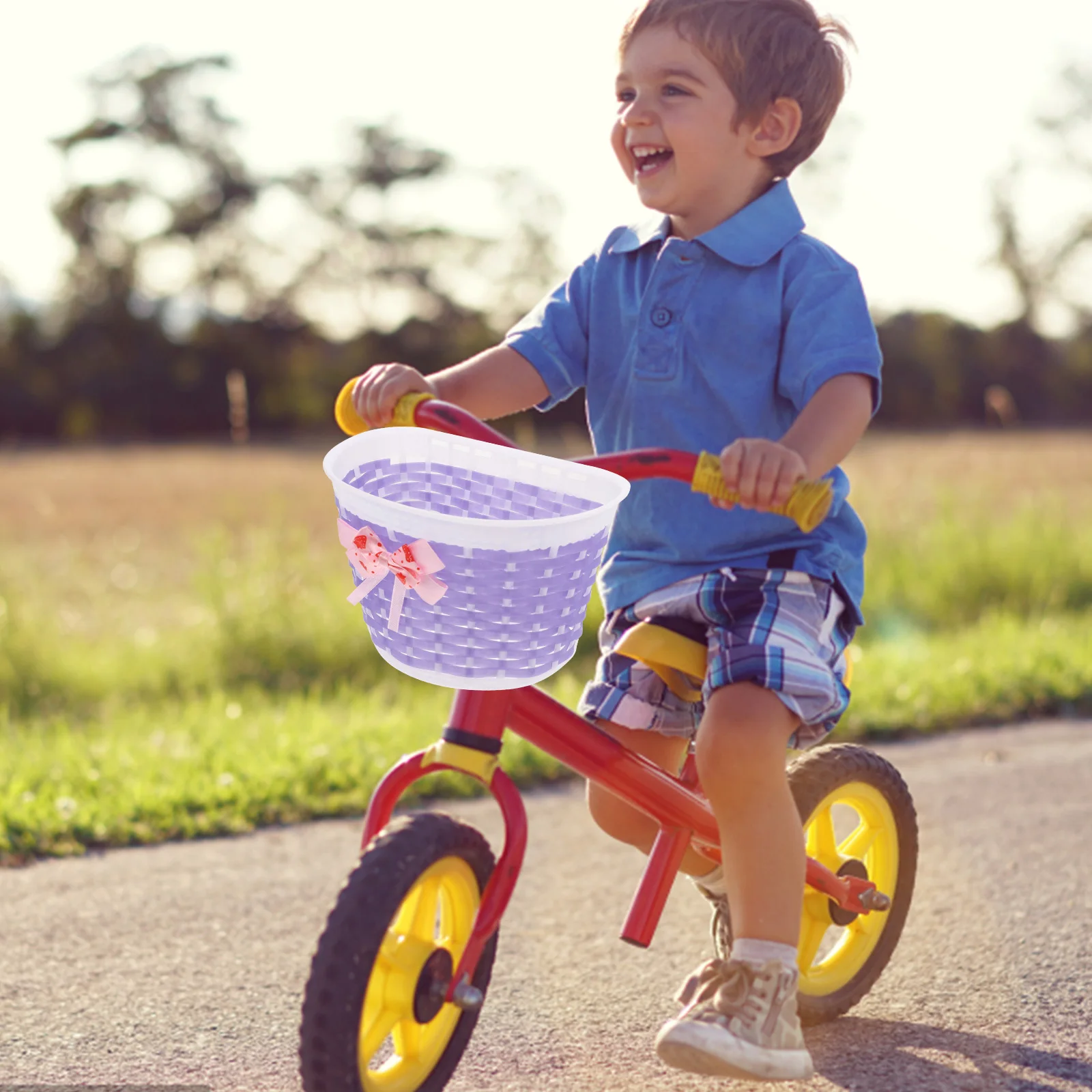 

1 set Children Bike Scooter Front Basket Plastic Handlebar Storage Container Durable Kids Bike Accessories Compatible With Most