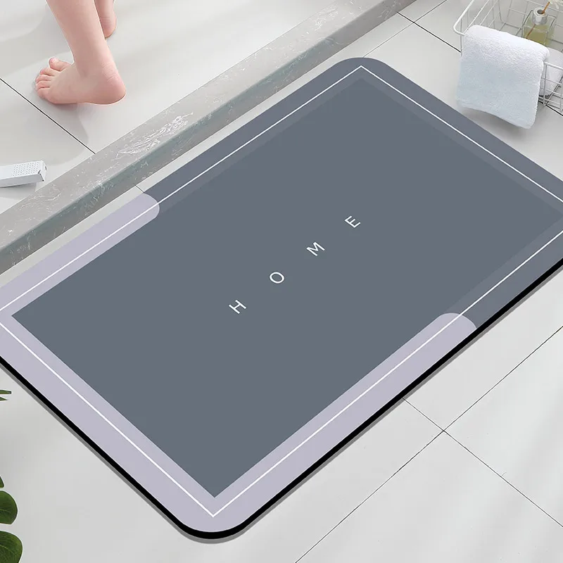 1pc of Diatom Mud Bathroom Floor Mat, Entry Water-Absorbing Small Rug, Bathtub Foot Pad, Shower Room Door Mat, Hand-Washable Mat