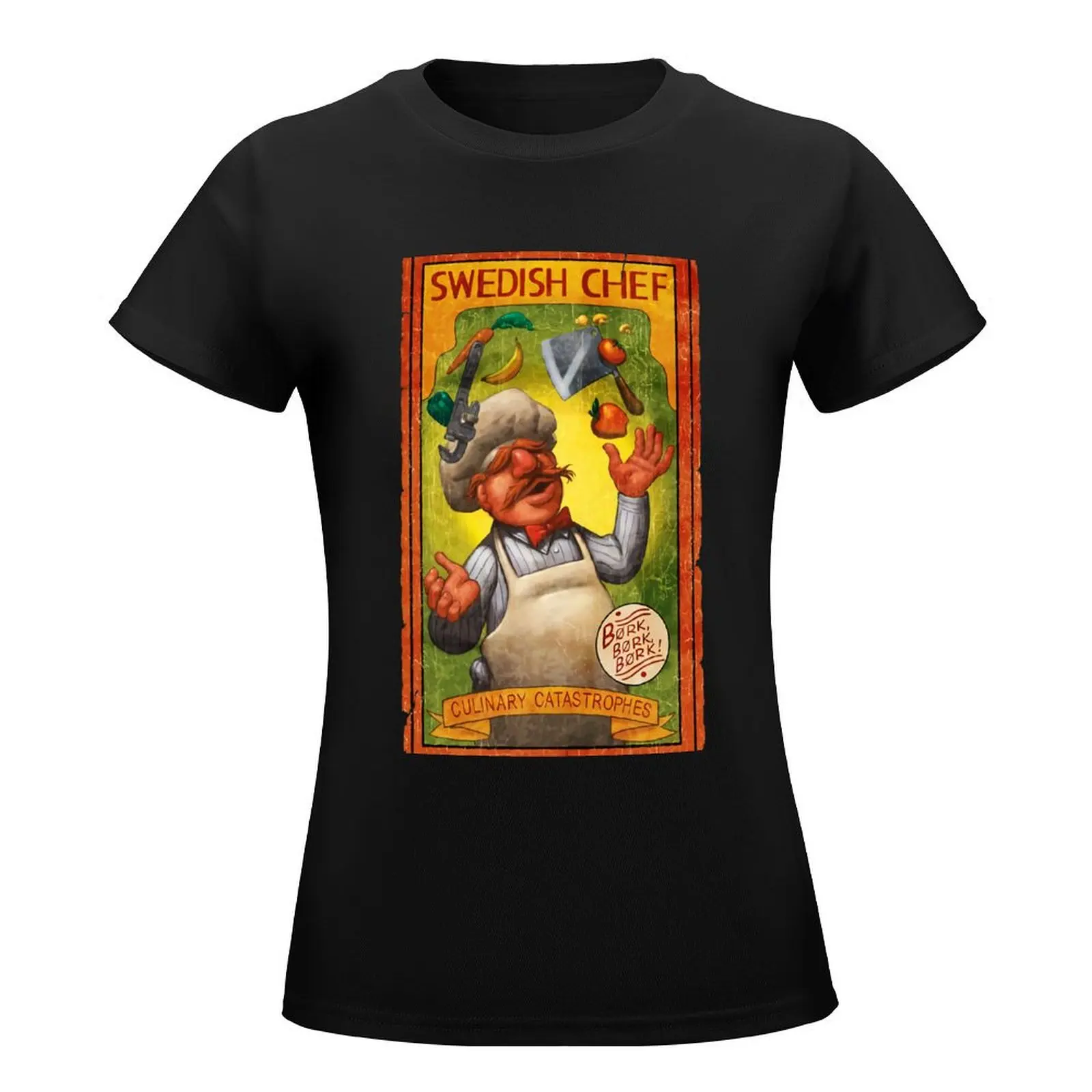 SWEDISH CHEF BORK BORK BORK T-Shirt hippie clothes summer tops funny graphics plus size t shirts for Women loose fit