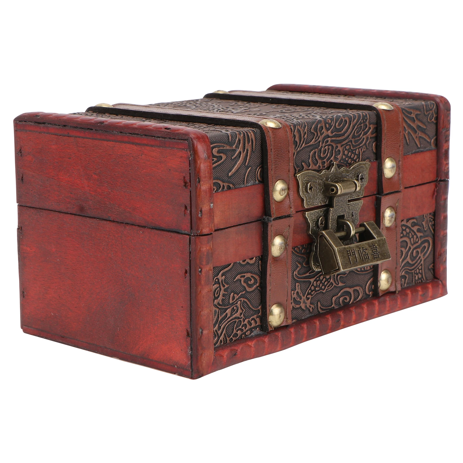 

Wooden Jewelry Box Vintage Storage Case Retro Box For Wedding Jewelry Collection Durable Waterproof Handicraft Dark Red Color