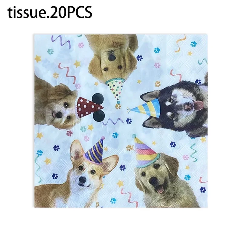 

10/20pcs 33*33cm 2-Ply New Pet Dog Printed Paper Napkins Children's Pet Themed Party Napkins Decorative Paper Placemats