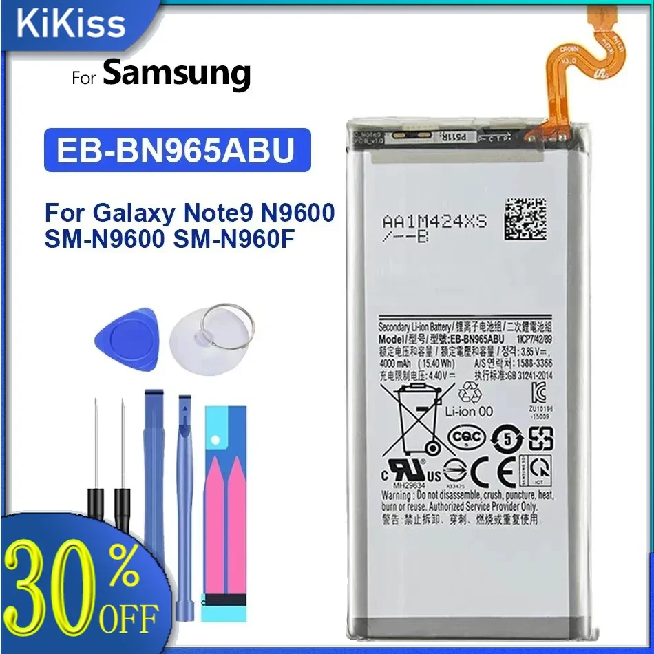 

Сменный аккумулятор EB-BN965ABU для Samsung Galaxy Note 9 Note 9 SM-N9600 N960F N960U N960N N960W 4000 мАч Аккумулятор + инструменты