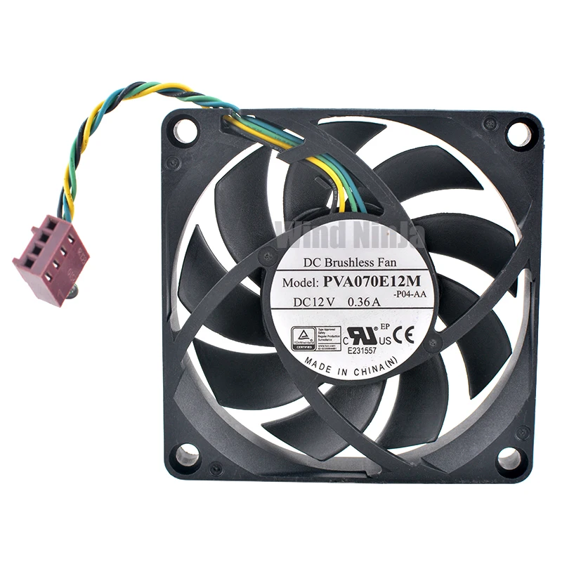 PVA070E12M 7cm 70mm fan 70x70x15mm DC12V 0.36A 4pin 6500rpm high-speed cooling fan for chassis CPU