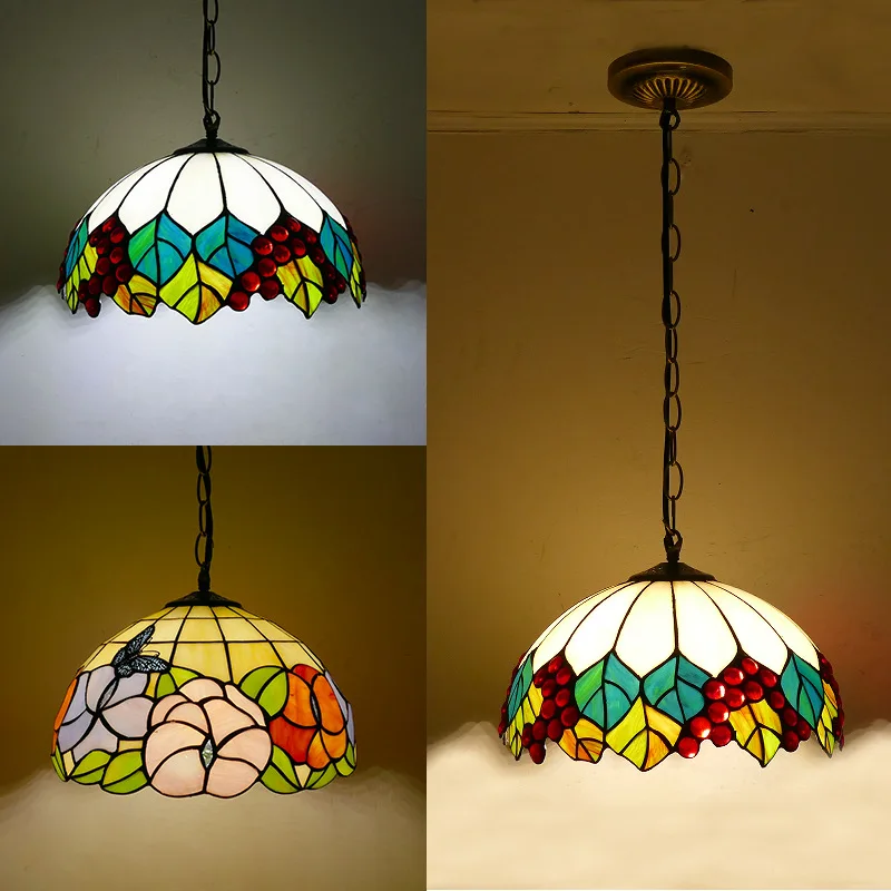 European Pastoral Light Luxury Retro Furniture Lamp Bedroom Glass Staircase Small Pendant Light Bar Restaurant