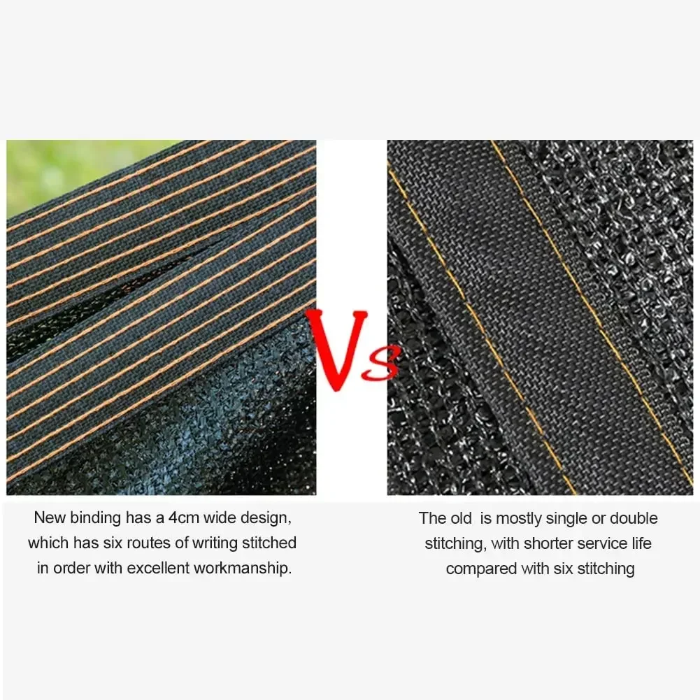12PIN Schwarzes Sonnenschutznetz 70-80% Verdunkelungsgrad Pflanzen-Gewächshaus-Abdeckung Sichtschutz-Garten-Netz Outdoor Anti-UV-Sonnenschutz – Detail 4