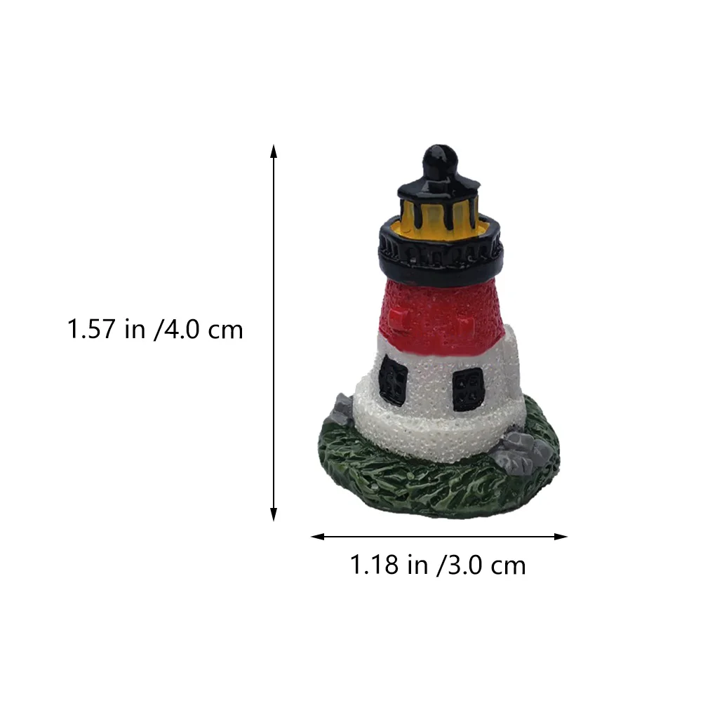 

6Pcs Ecological Bottle Decor Resin Beacon Shaped Micro Landscape Ornament Garden Yard Desktop Beacon Shape Decor